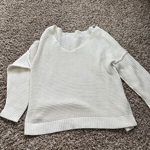 Women's White Striped Sweater